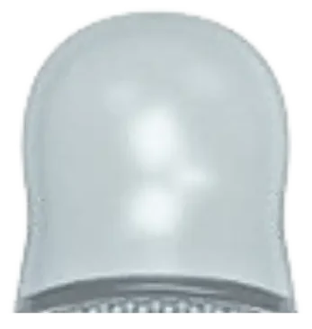 close up of the dentist recommended orthodontic pacifier bulb of the calm and clean pacifier toothbrush from froglily baby