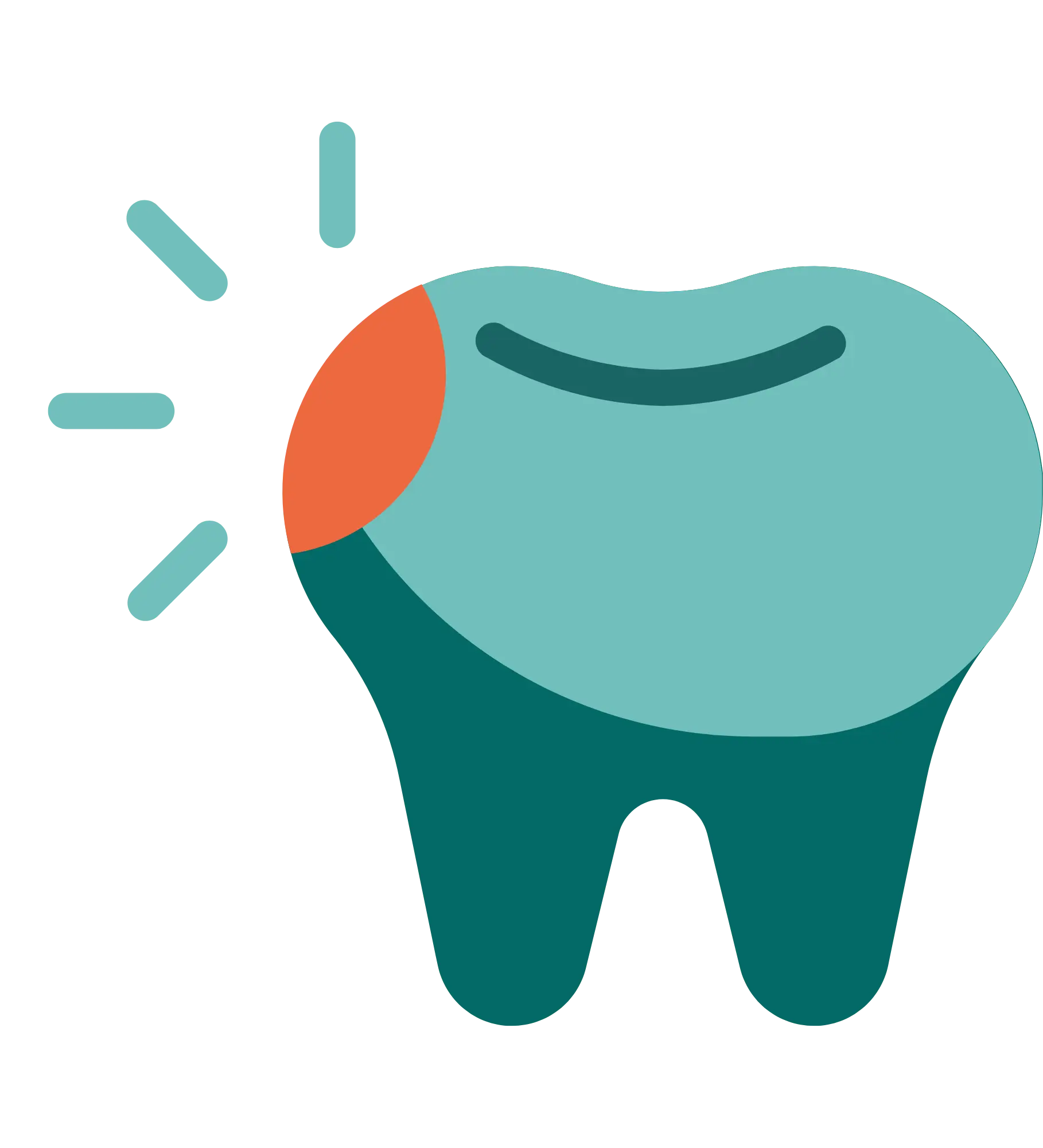 simple illustration of an infant tooth with a painful cavity